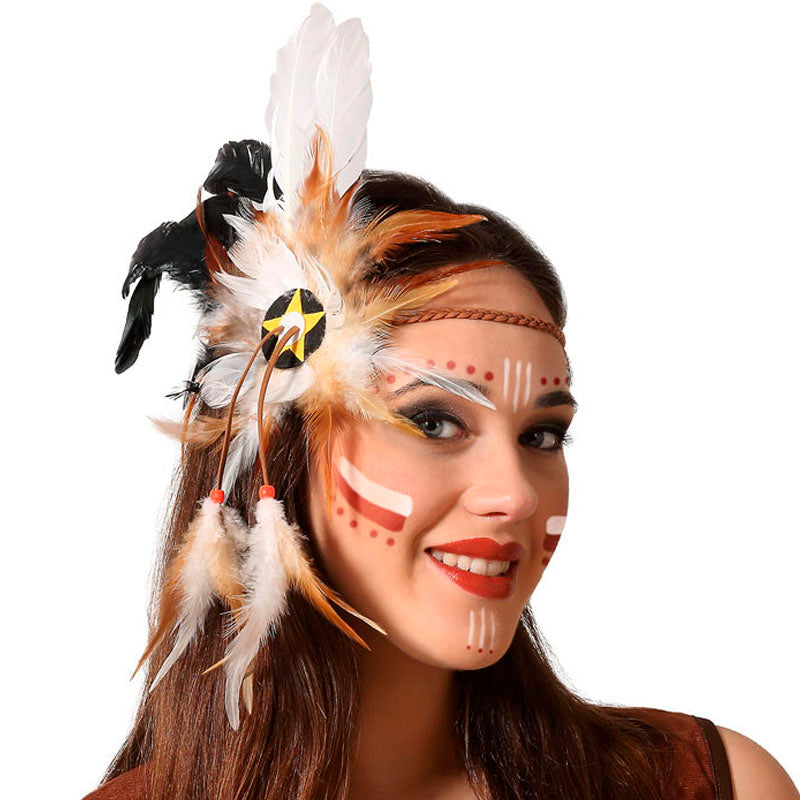 Cinta Pelo India con plumas