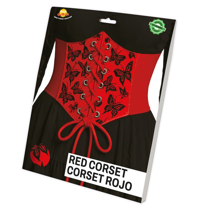 Corset rojo adulta Packaging