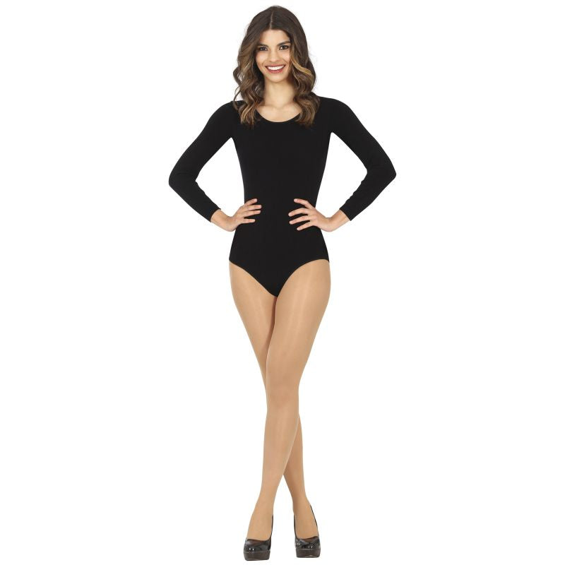 Disfraz de Body Negro Manga Larga para mujer