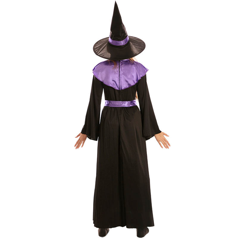 Disfraz de Bruja elegante púrpura para mujer Espalda