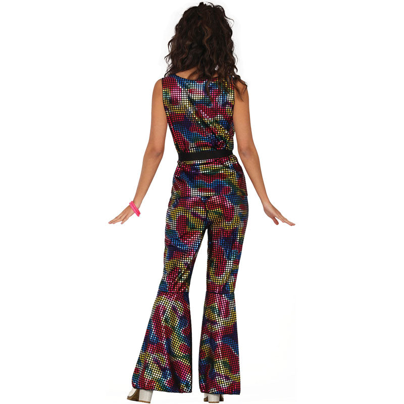 Disfraz de Disco Brillante para mujer Espalda