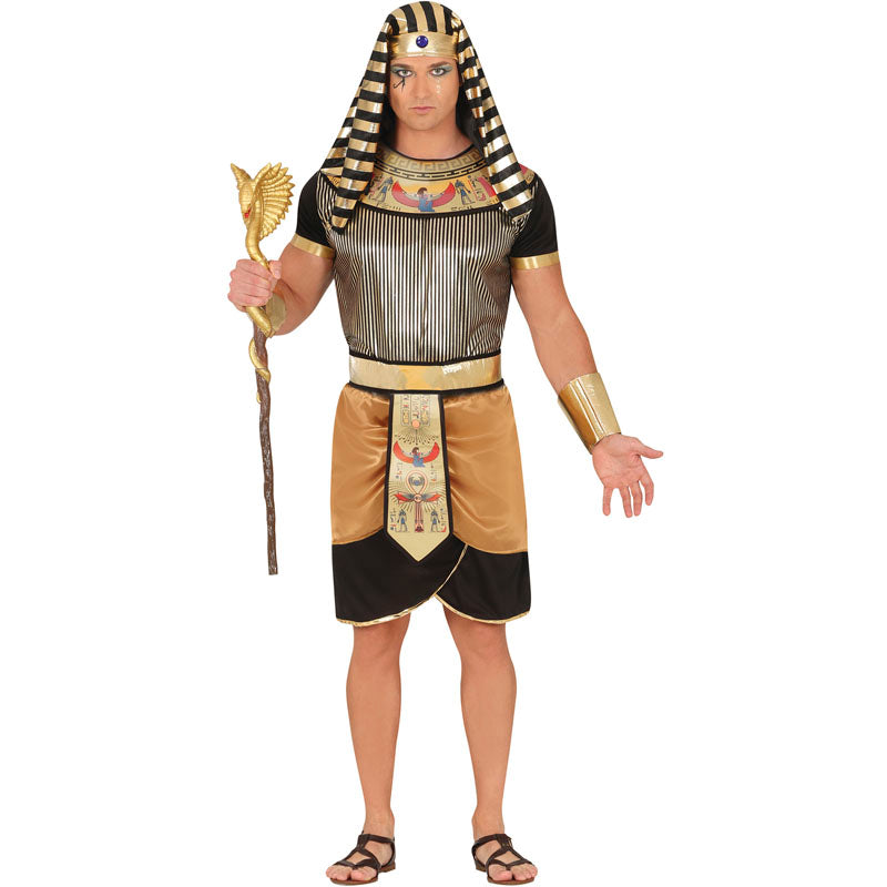 Disfraz de Egipcio negro y dorado para hombre