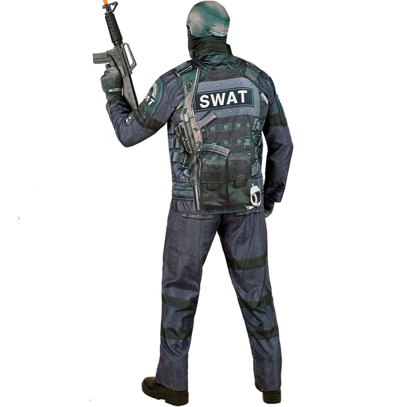 Disfraz de Soldado especial SWAT para hombre Espalda