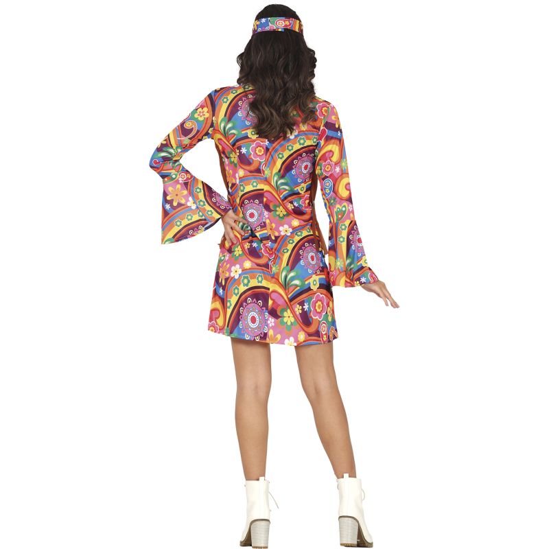 Disfraz de Hippie Freedom para mujer Espalda