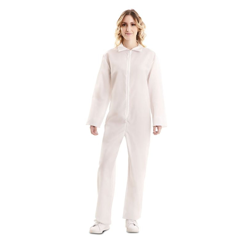 Disfraz de Mono de Trabajo Blanco adulto unisex Mujer