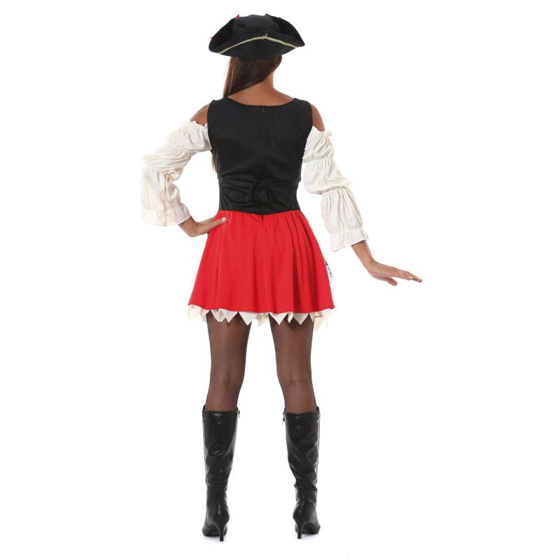 Disfraz de Pirata Charlotte para mujer Espalda