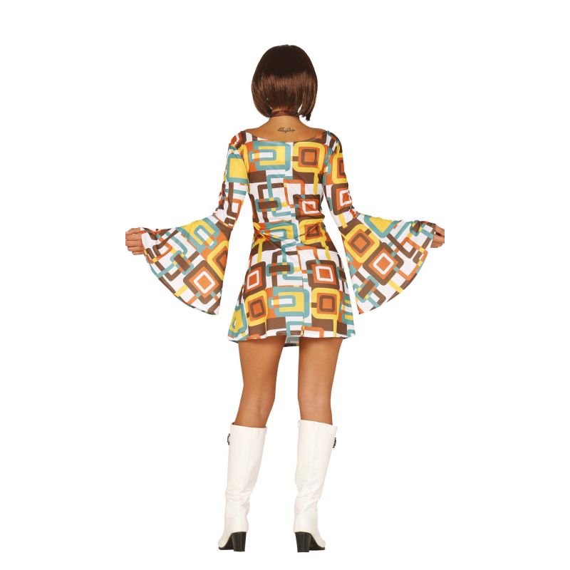 Disfraz de Vestido Disco Años 70 para mujer Espalda