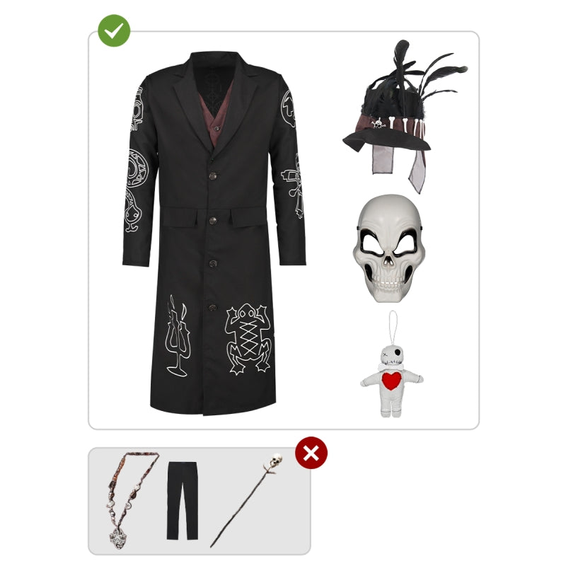 Disfraz de Esqueleto Vudú para hombre Contenido