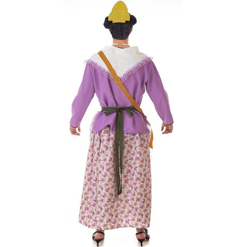 Disfraz de Fallera Lila para Adulto Espalda