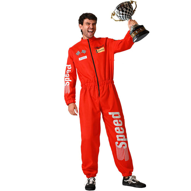 Disfraz para adulto de Piloto de carreras rojo