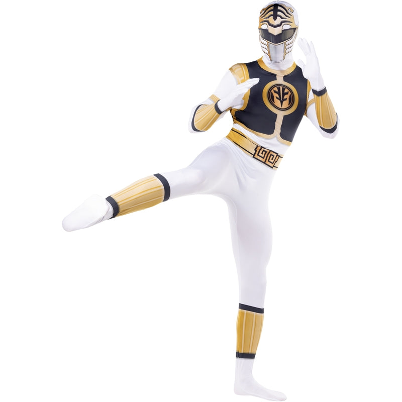 Disfraz de Power Ranger Blanco Segunda piel adulto unisex Perfil Bis