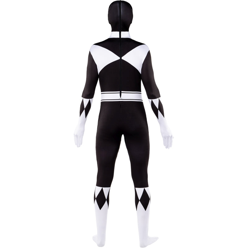 Disfraz de Power Ranger Negro Segunda piel adulto unisex Espalda