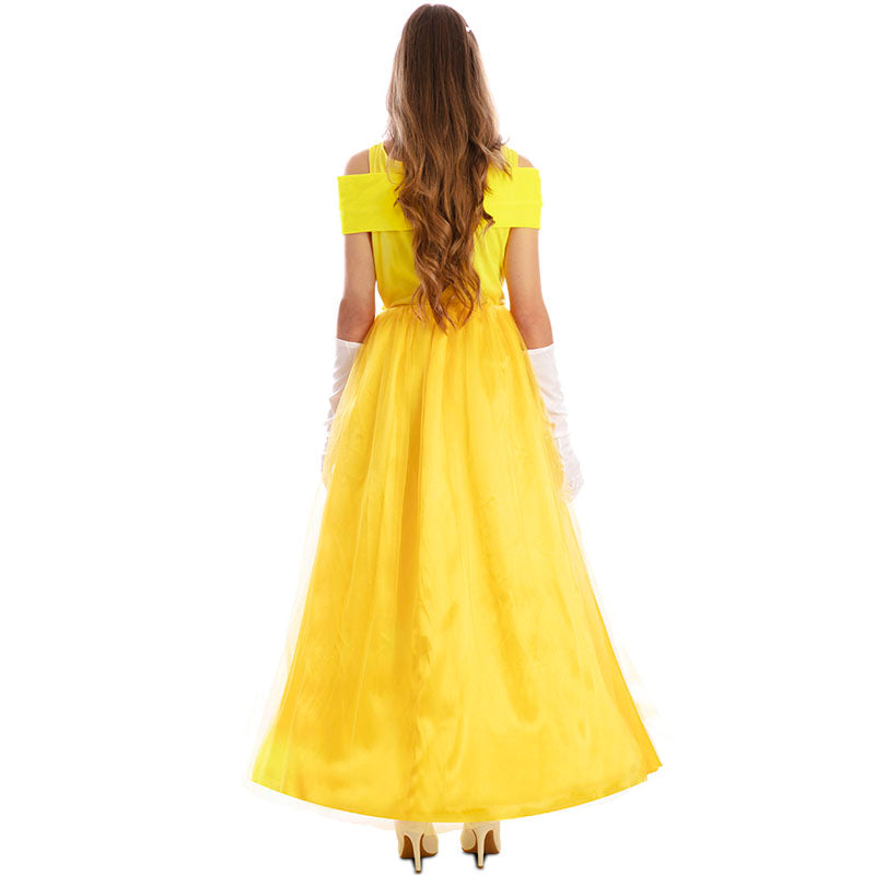 Disfraz de Princesa cuento La Bella y la Bestia para mujer Espalda