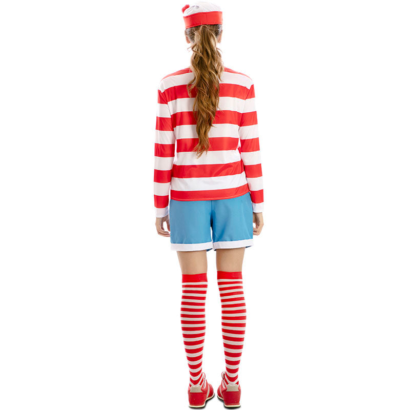 Disfraz de Wally la viajera de los cómics para mujer Espalda