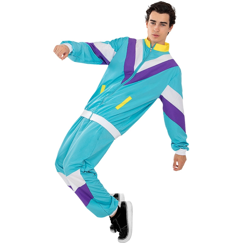 Disfraz de Chándal Años 80 Azul adulto unisex Perfil Bis