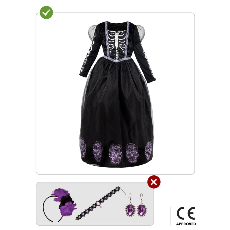 Disfraz de Princesa Esqueleto para niña Contenido