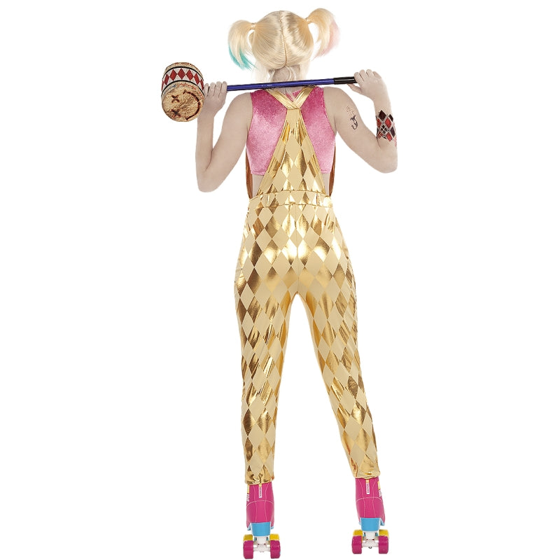 Disfraz de Harley Quinn con mono de Birds of Prey para mujer Espalda