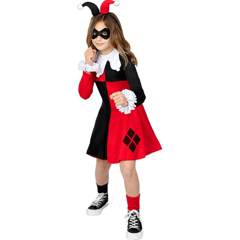 Disfraz de Harley Quinn de DC Comics para niña Bis