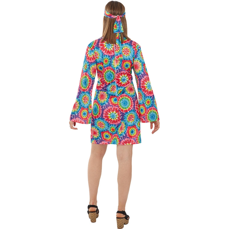 Disfraz de Hippie Años 60 para mujer Espalda