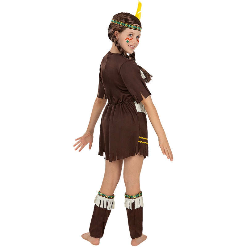 Disfraz de India Tradicional para niña Espalda