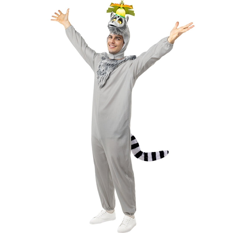 Disfraz de Rey Julien de Madagascar para hombre Bis