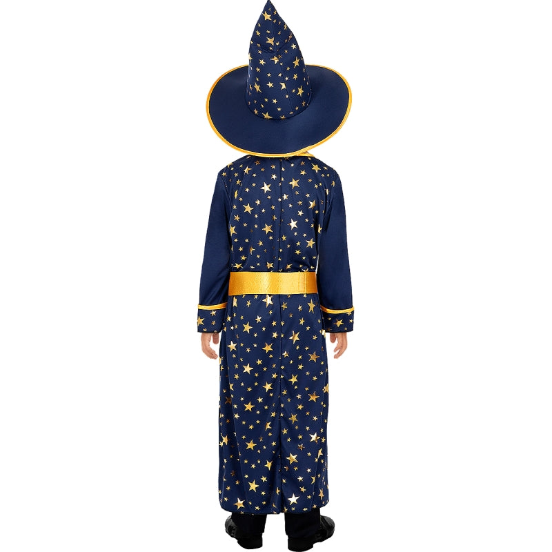 Disfraz de Mago Merlín con Estrellas para niño Espalda