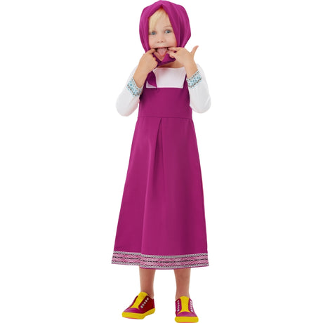 Disfraz de Masha dibujos Masha y el Oso para niña Bis