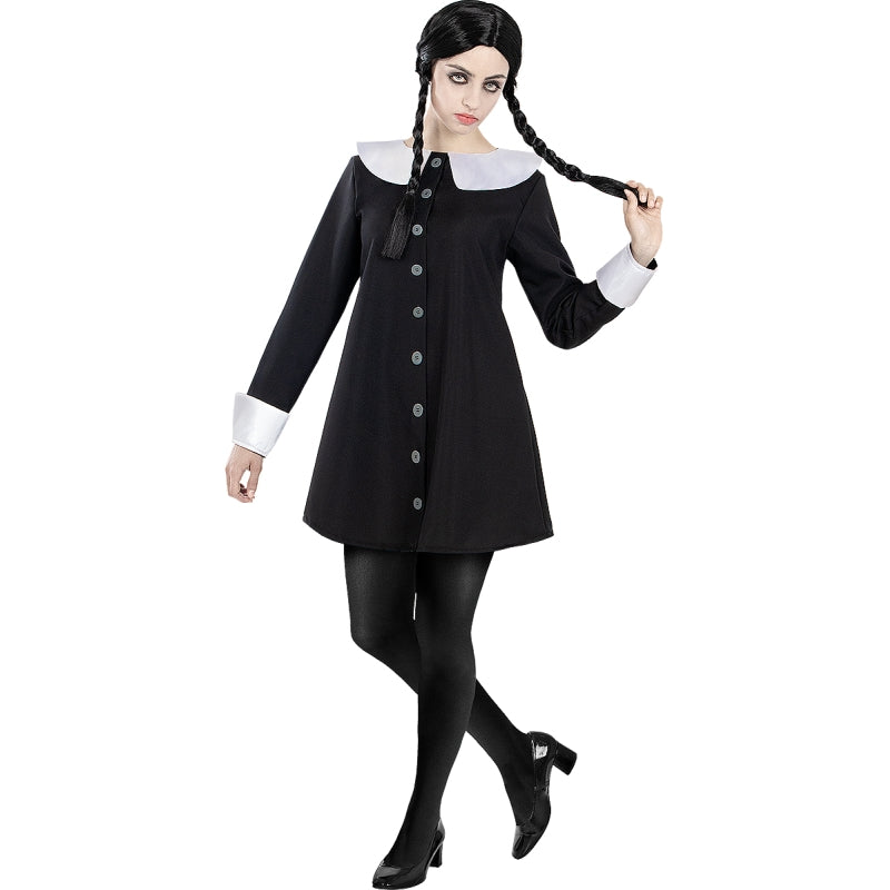 Disfraz de Miércoles Addams de La Familia Addams para mujer Bis