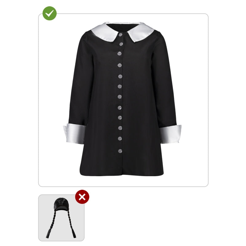 Disfraz de Miércoles Addams de La Familia Addams para mujer Contenido