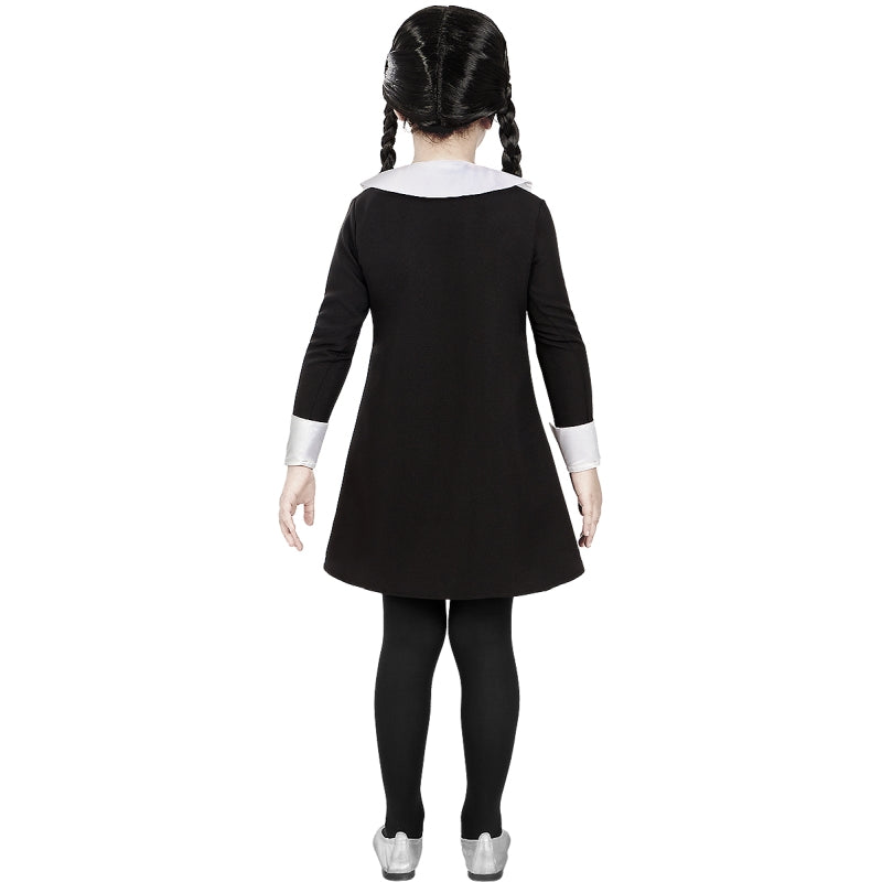 Disfraz de Miércoles Addams de La Familia Addams para niña Espalda