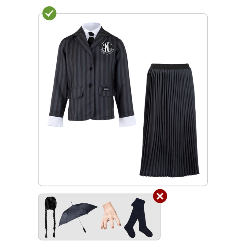 Disfraz de Miércoles Addams uniforme Wednesday para mujer Contenido