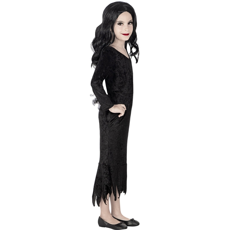 Disfraz de Morticia Addams de La Familia Addams para niña Perfil