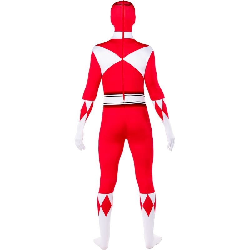 Disfraz de Power Ranger Rojo segunda piel adulto unisex Espalda