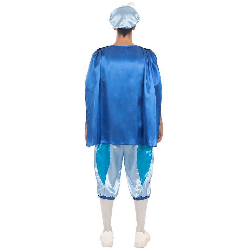 Disfraz de Principe Azul con Capa para hombre Espalda
