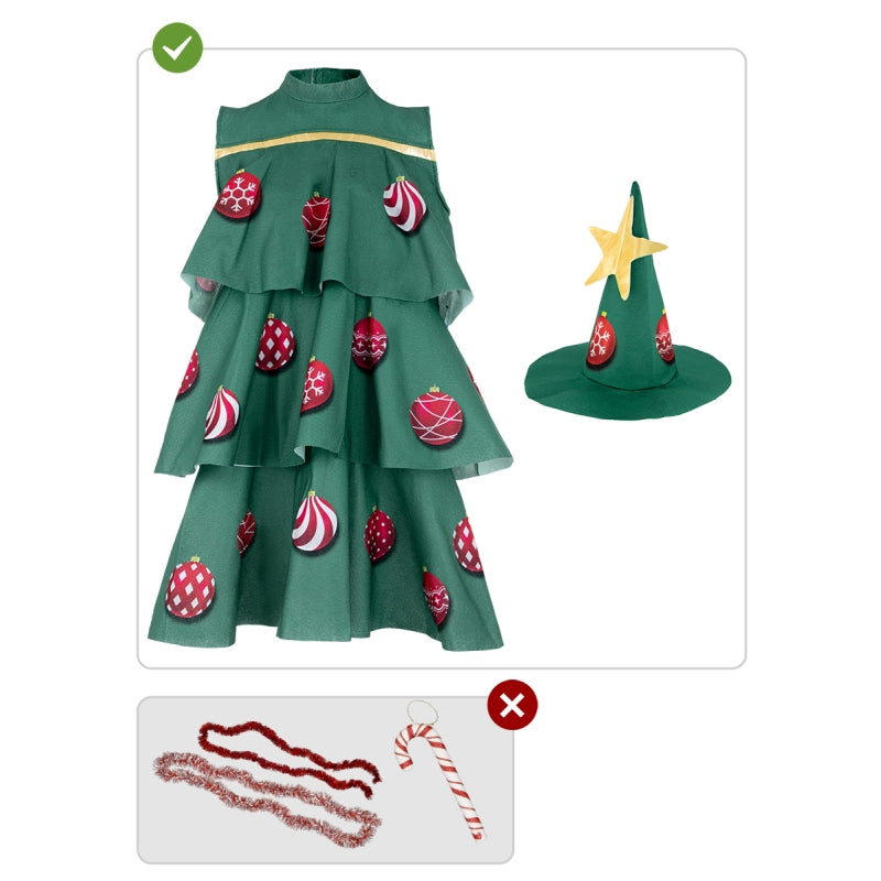 Disfraz de Árbol Típico de Navidad para mujer Contenido