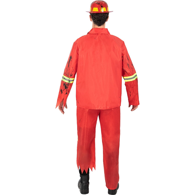 Disfraz de Bombero Zombie para hombre Espalda
