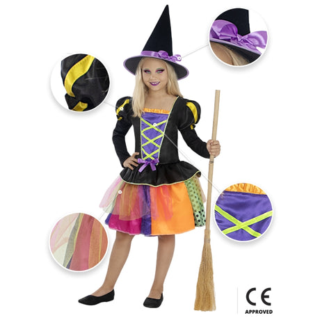 Disfraz de Chica Bruja Halloween para niña Bis