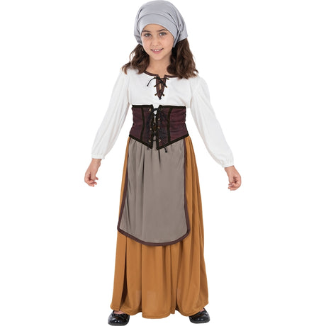 Disfraz de Campesina Medieval para niña Bis