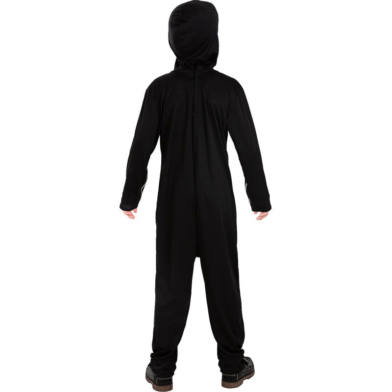 Disfraz de Esqueleto Negro Clásico para niño Espalda