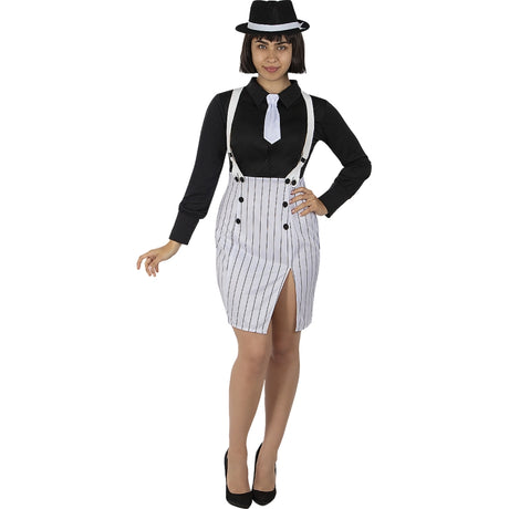 Disfraz de Gánster Blanco para mujer