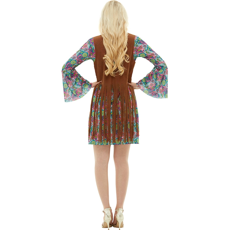 Disfraz de Hippie de la Paz para mujer Espalda