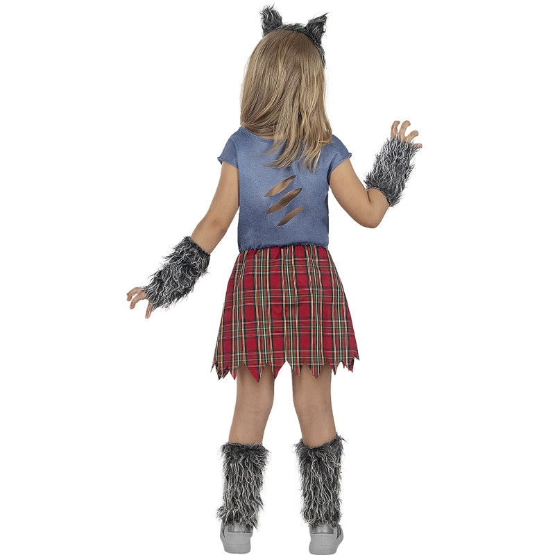 Disfraz de Mujer Loba para niña Espalda