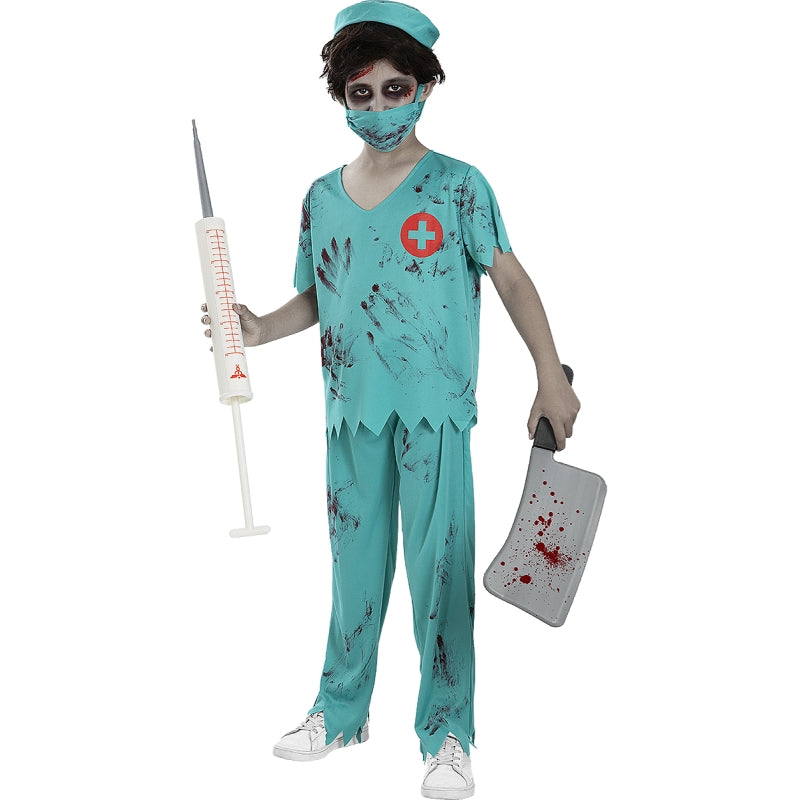 Disfraz de Doctor Zombie Sangriento para niño
