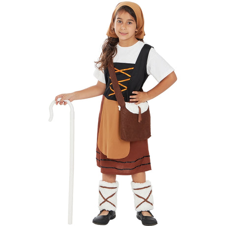Disfraz de Pastorcita Marrón para niña