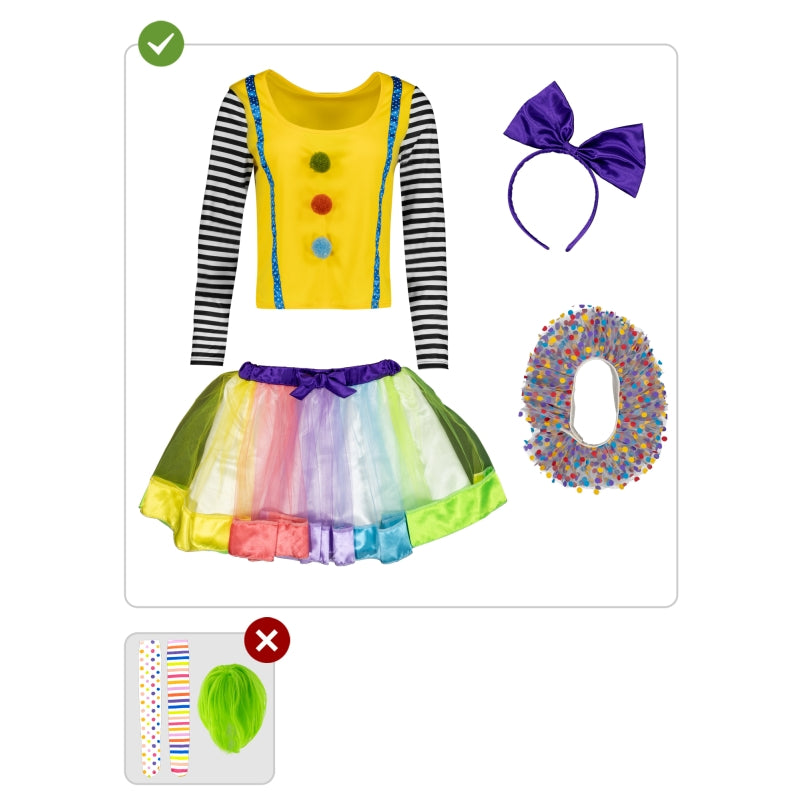 Disfraz de Payasa Deluxe para mujer Contenido