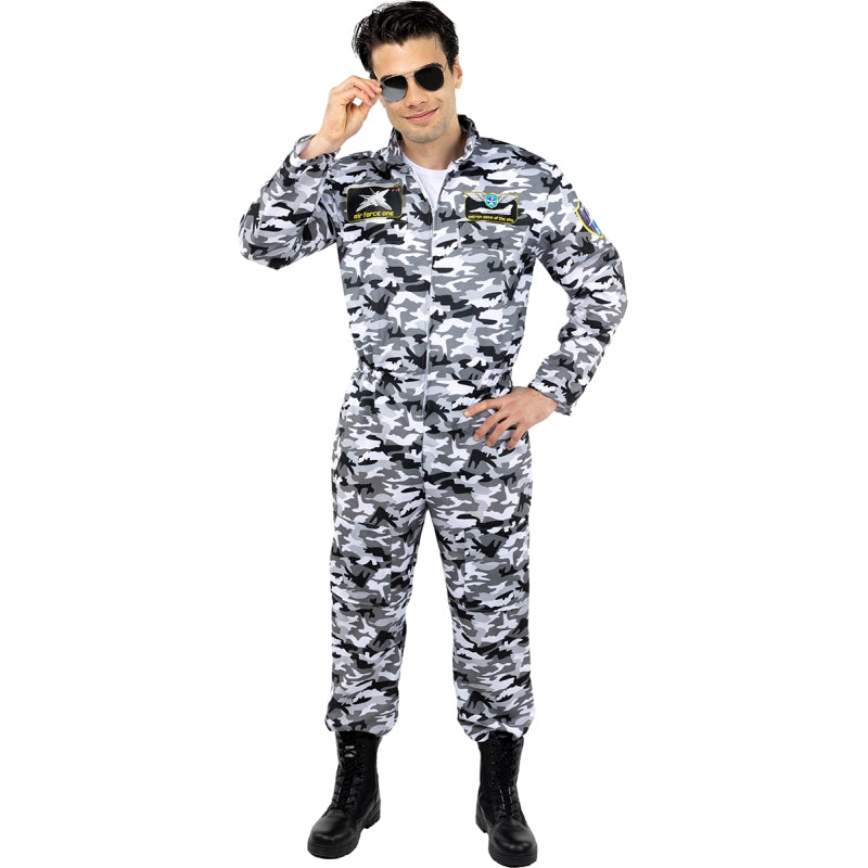 Disfraz de Piloto Caza Camuflaje para hombre