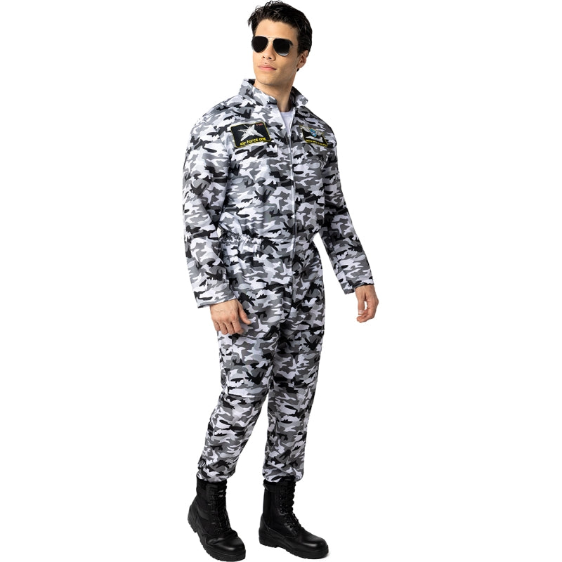 Disfraz de Piloto Caza Camuflaje para hombre Bis