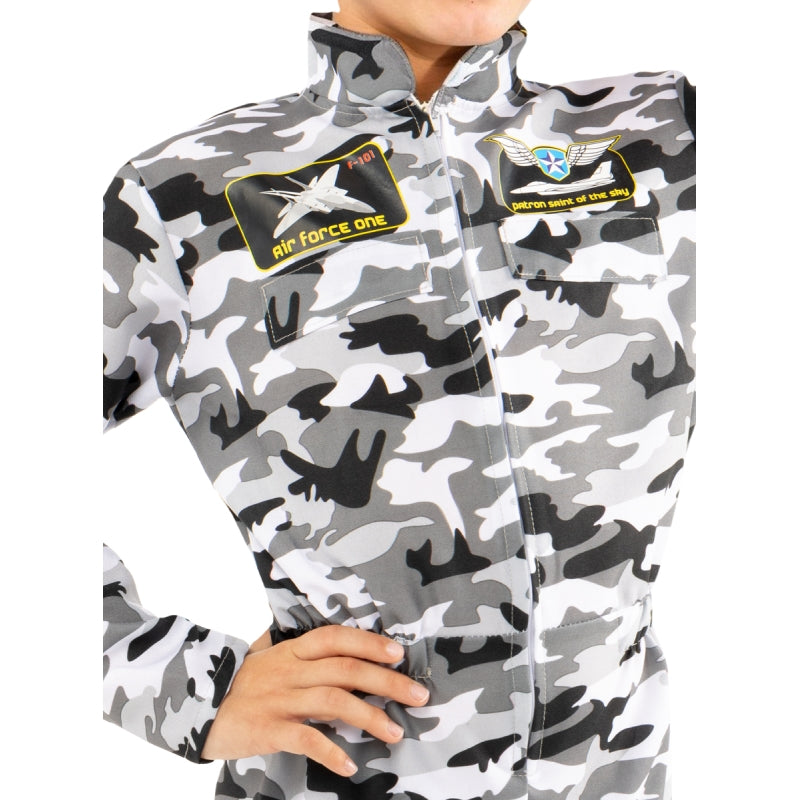 Disfraz de Piloto Caza Camuflaje para niño Detalle