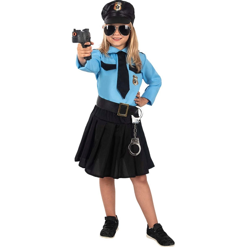 Disfraz de Policía Americana para niña Bis