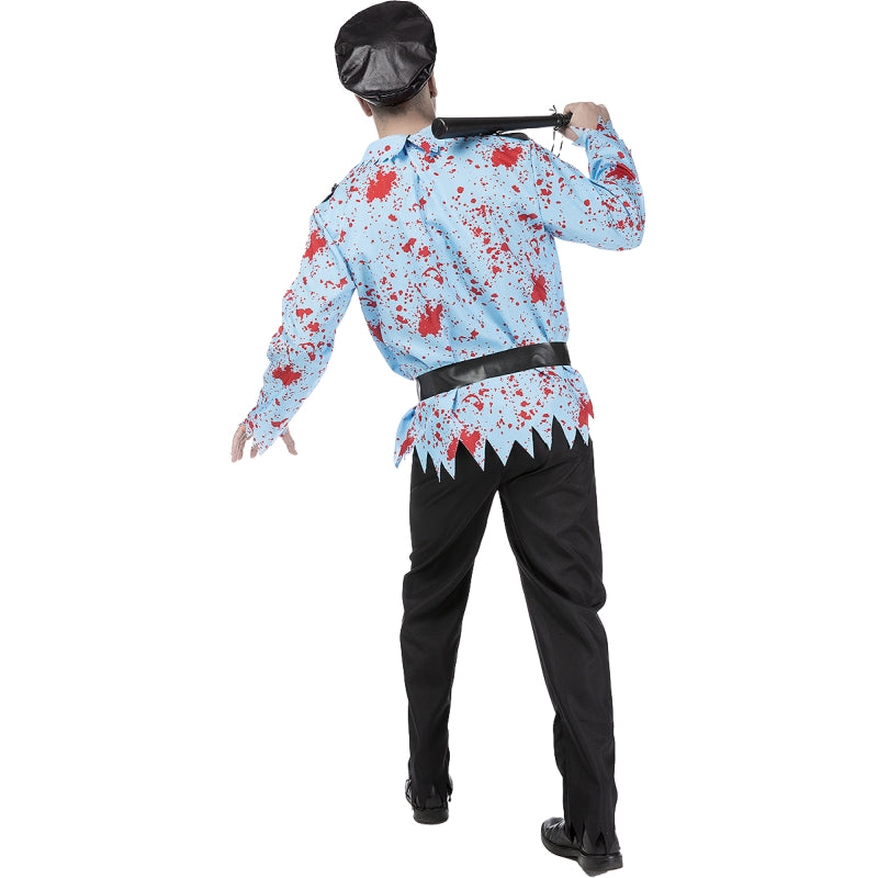 Disfraz de Policía Infectado para hombre Espalda